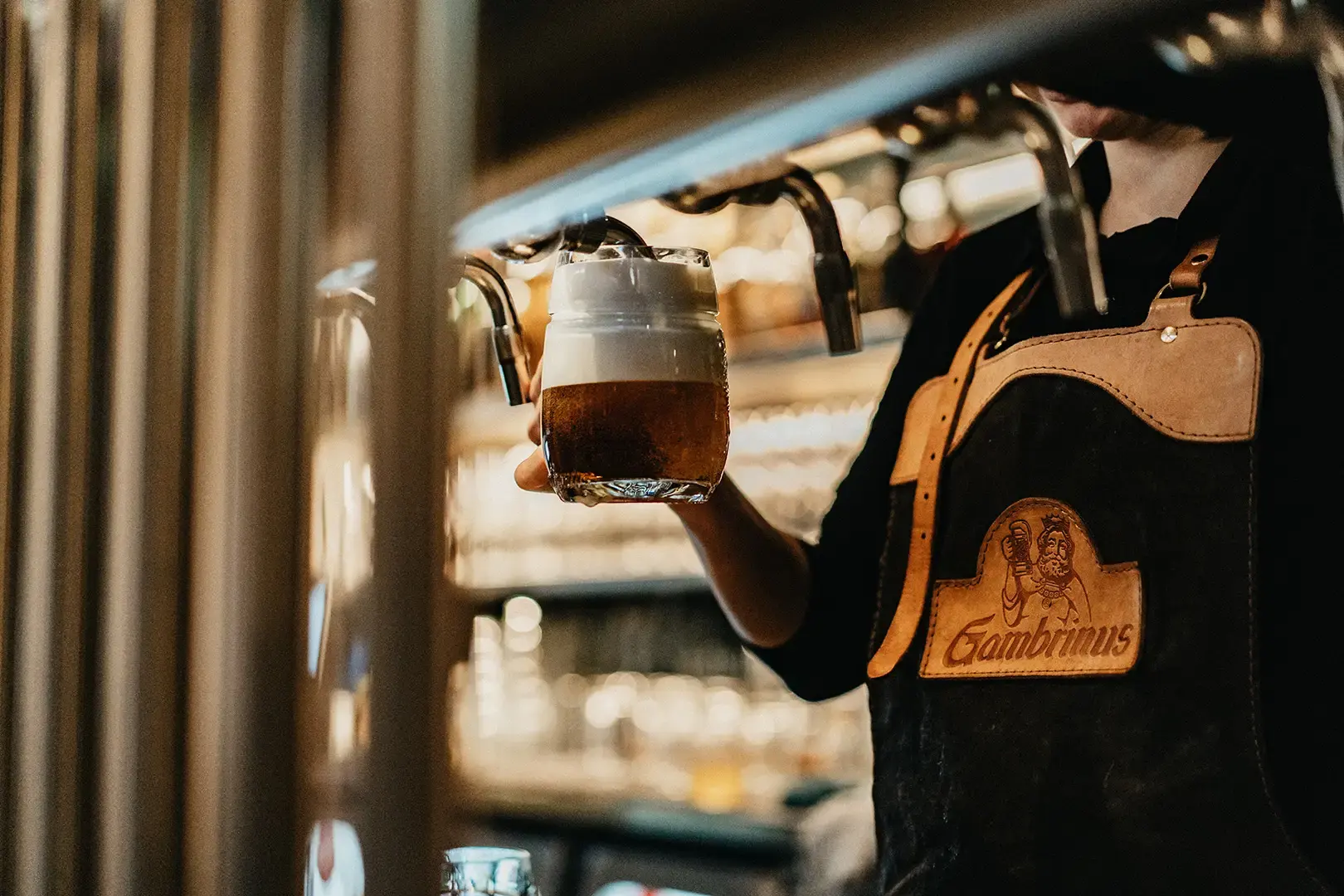 Čerstvě načepovaný Gambrinus z tanku